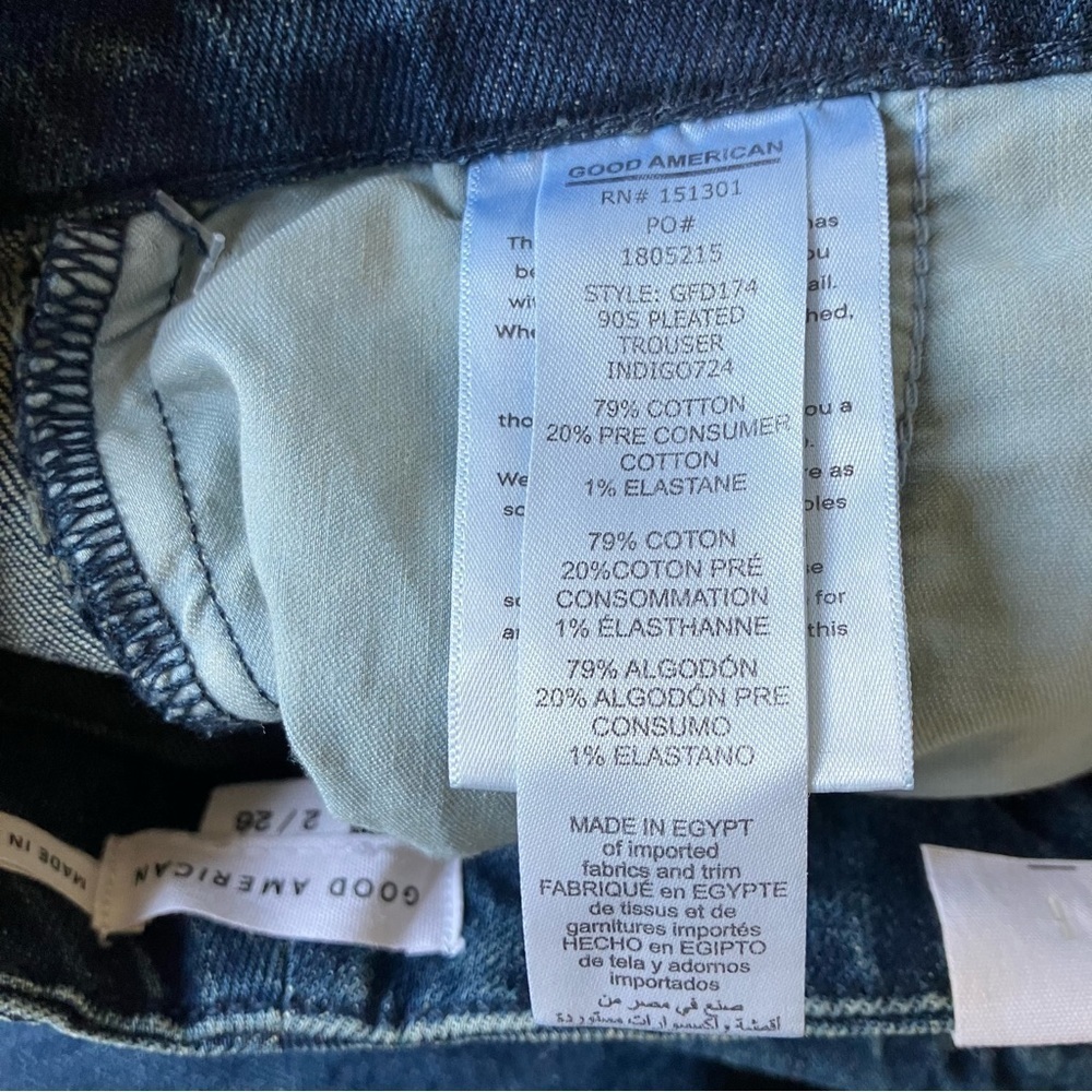 NWT Good American 90S PLEATED DENIM TROUSERS Indigo724 (Size 10 / 30) - Picture 9 of 10